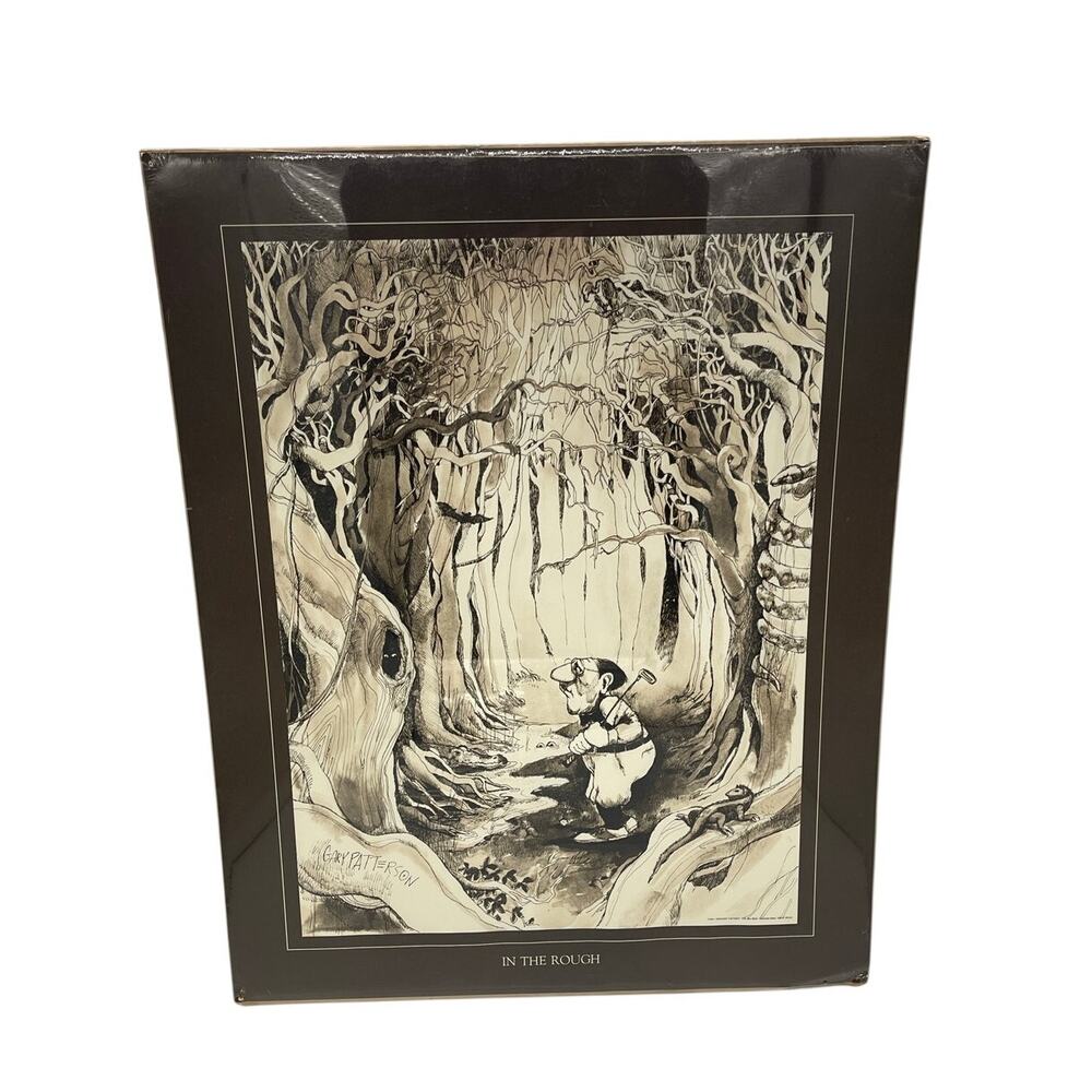 Vintage 1975 Gary Patterson In the Rough Golf Print 20"x16"